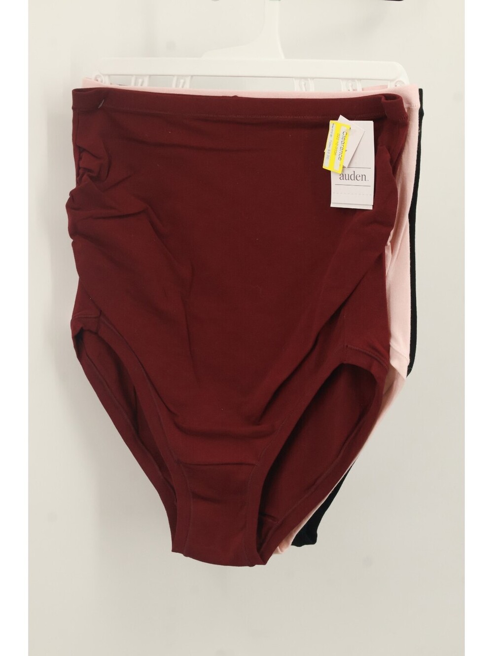 Auden Womens 3 Pack Maternity Over Belly Briefs Maroon Pink Black Underwear S